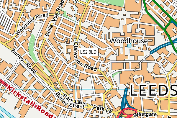 LS2 9LD map - OS VectorMap District (Ordnance Survey)