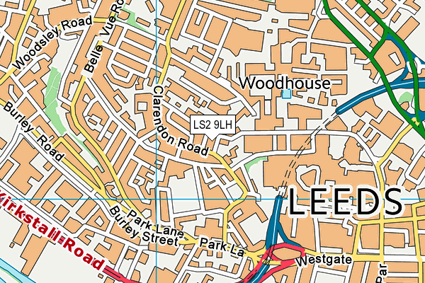 LS2 9LH map - OS VectorMap District (Ordnance Survey)