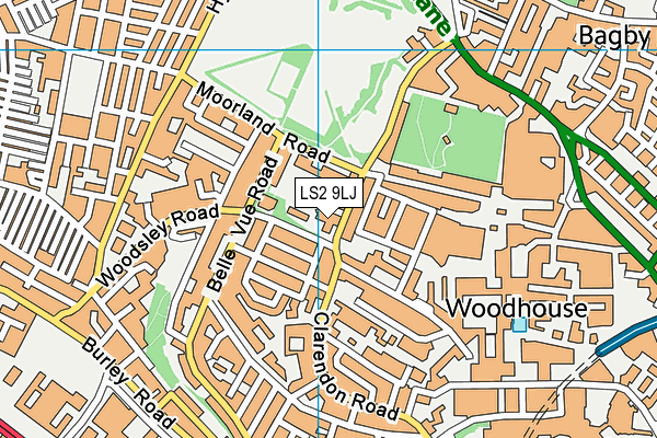 LS2 9LJ map - OS VectorMap District (Ordnance Survey)