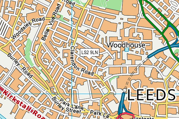 LS2 9LN map - OS VectorMap District (Ordnance Survey)