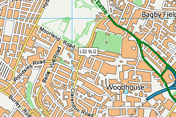 LS2 9LQ map - OS VectorMap District (Ordnance Survey)