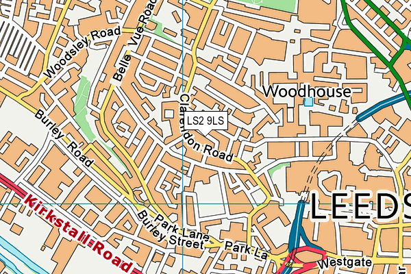 LS2 9LS map - OS VectorMap District (Ordnance Survey)