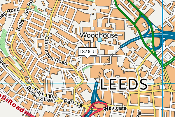 LS2 9LU map - OS VectorMap District (Ordnance Survey)