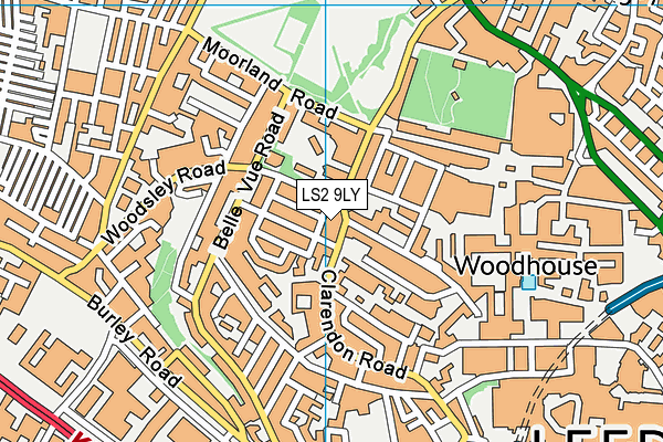 LS2 9LY map - OS VectorMap District (Ordnance Survey)