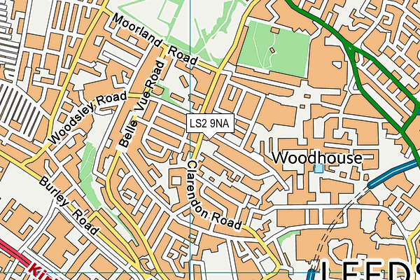 LS2 9NA map - OS VectorMap District (Ordnance Survey)