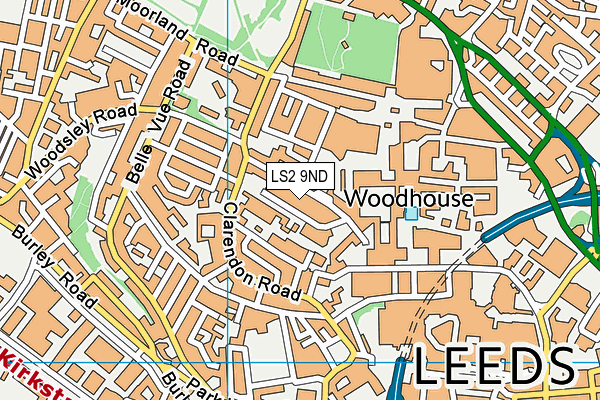 LS2 9ND map - OS VectorMap District (Ordnance Survey)