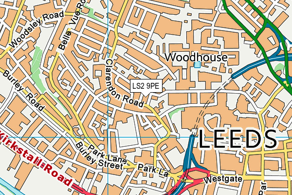 LS2 9PE map - OS VectorMap District (Ordnance Survey)