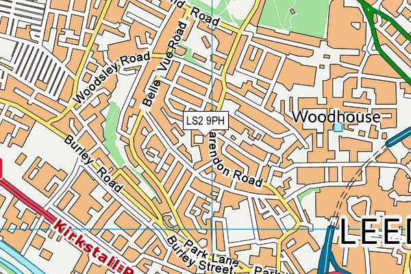 LS2 9PH map - OS VectorMap District (Ordnance Survey)