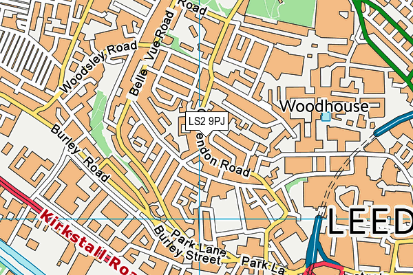 LS2 9PJ map - OS VectorMap District (Ordnance Survey)