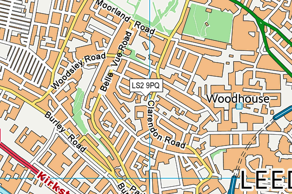 LS2 9PQ map - OS VectorMap District (Ordnance Survey)