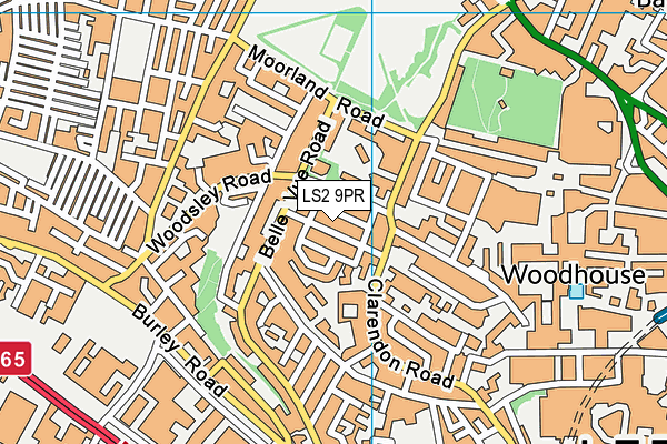 LS2 9PR map - OS VectorMap District (Ordnance Survey)