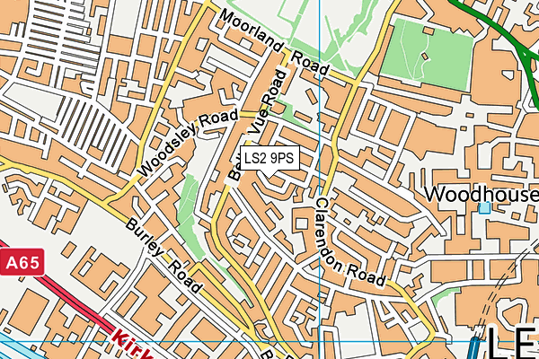 LS2 9PS map - OS VectorMap District (Ordnance Survey)