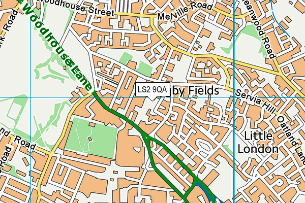 LS2 9QA map - OS VectorMap District (Ordnance Survey)