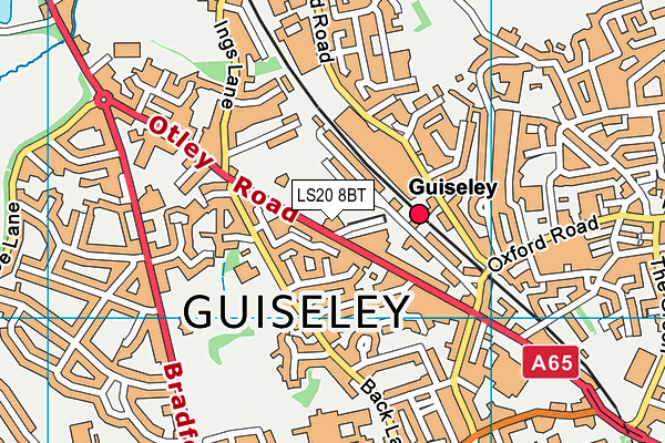 Guiseley Cricket Club map (LS20 8BT) - OS VectorMap District (Ordnance Survey)