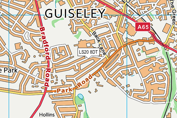 Guiseley School map (LS20 8DT) - OS VectorMap District (Ordnance Survey)