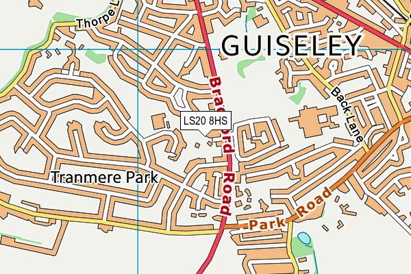 LS20 8HS map - OS VectorMap District (Ordnance Survey)