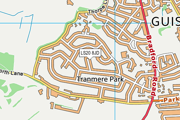 LS20 8JD map - OS VectorMap District (Ordnance Survey)