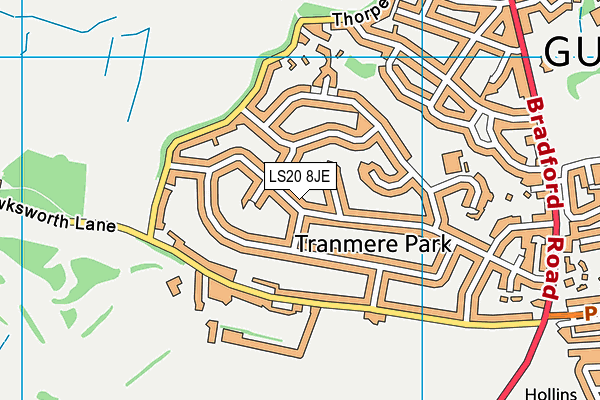 LS20 8JE map - OS VectorMap District (Ordnance Survey)