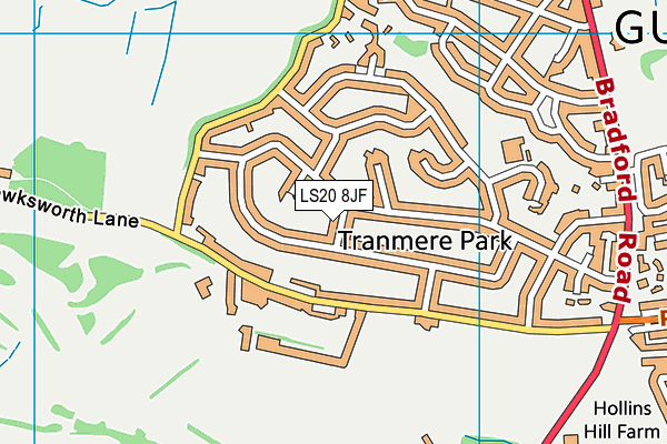 LS20 8JF map - OS VectorMap District (Ordnance Survey)