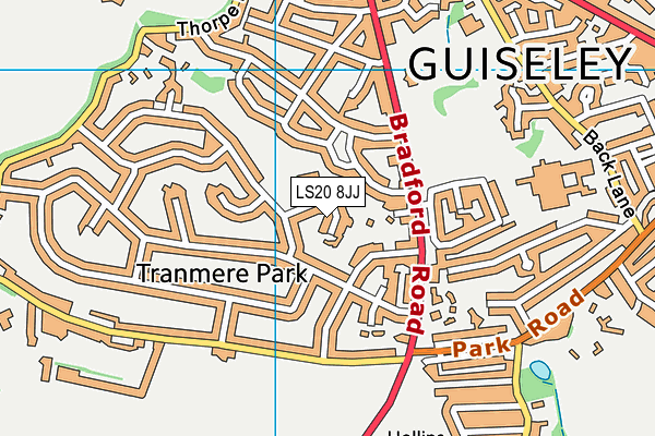 Tranmere Park Primary School map (LS20 8JJ) - OS VectorMap District (Ordnance Survey)