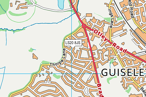 LS20 8JS map - OS VectorMap District (Ordnance Survey)