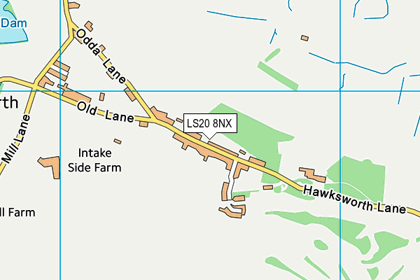 Hawksworth Church of England Primary School map (LS20 8NX) - OS VectorMap District (Ordnance Survey)