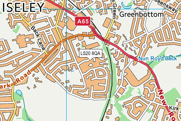 LS20 8QA map - OS VectorMap District (Ordnance Survey)