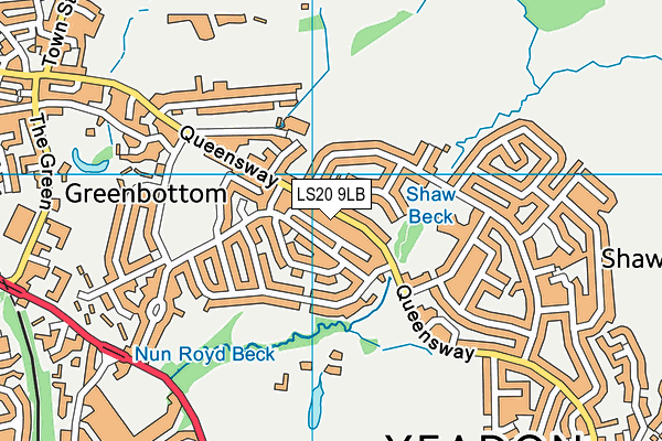 LS20 9LB map - OS VectorMap District (Ordnance Survey)