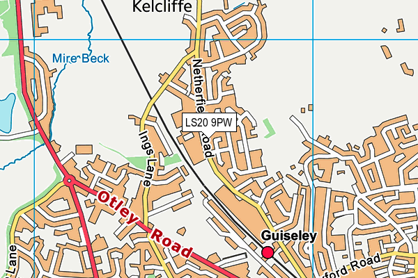 LS20 9PW map - OS VectorMap District (Ordnance Survey)