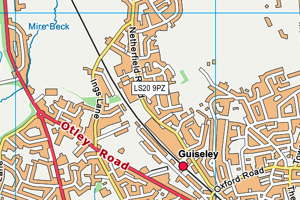 LS20 9PZ map - OS VectorMap District (Ordnance Survey)
