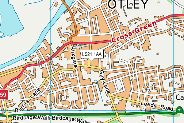Map of OTLEY BARBERS LTD at district scale