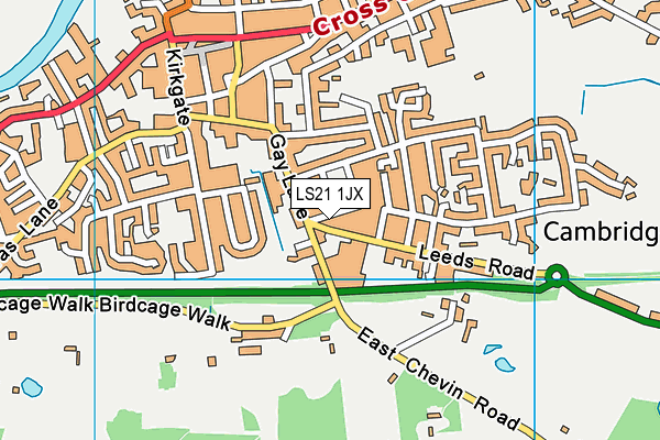LS21 1JX map - OS VectorMap District (Ordnance Survey)