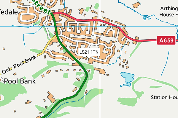 LS21 1TN map - OS VectorMap District (Ordnance Survey)