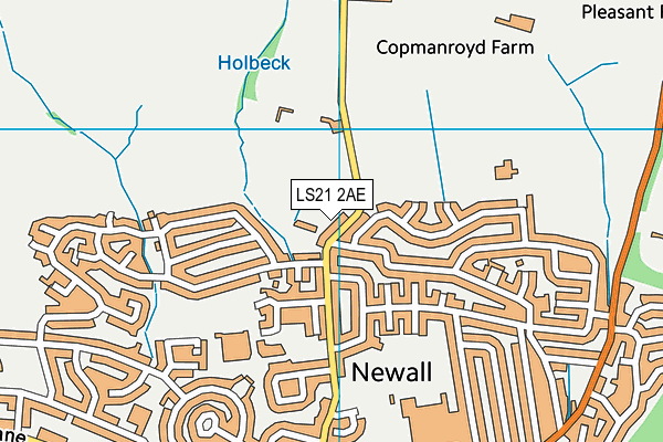 LS21 2AE map - OS VectorMap District (Ordnance Survey)