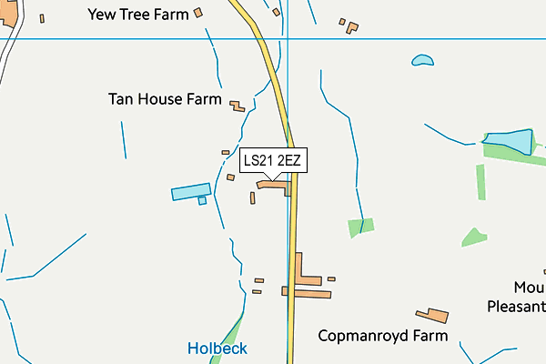 LS21 2EZ map - OS VectorMap District (Ordnance Survey)