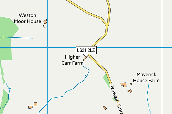 LS21 2LZ map - OS VectorMap District (Ordnance Survey)