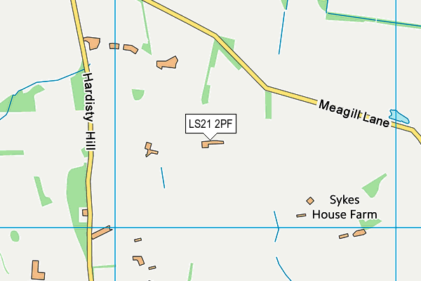 LS21 2PF map - OS VectorMap District (Ordnance Survey)