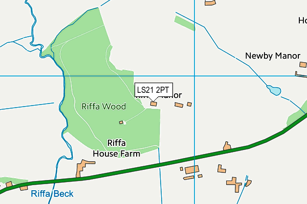 LS21 2PT map - OS VectorMap District (Ordnance Survey)