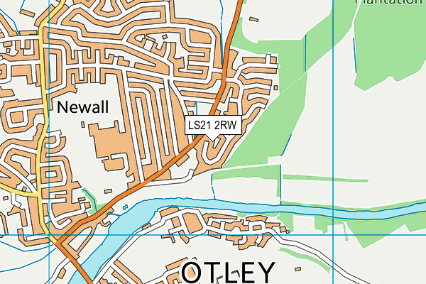 LS21 2RW map - OS VectorMap District (Ordnance Survey)
