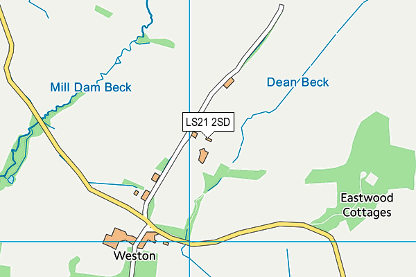 LS21 2SD map - OS VectorMap District (Ordnance Survey)