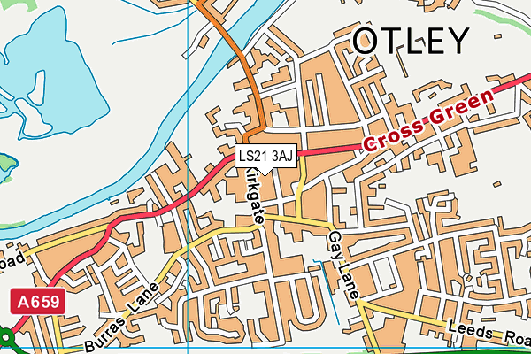 LS21 3AJ map - OS VectorMap District (Ordnance Survey)