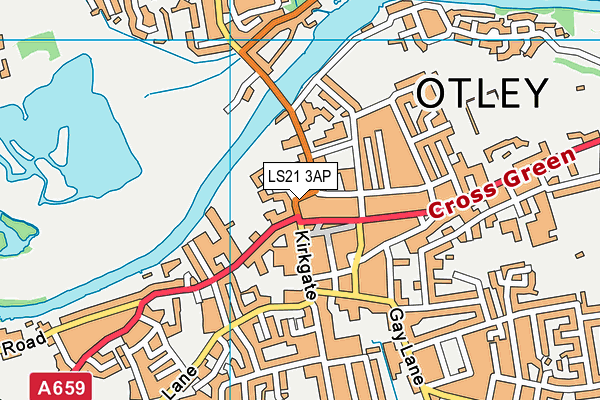St Josephs Catholic Primary School (Otley) map (LS21 3AP) - OS VectorMap District (Ordnance Survey)