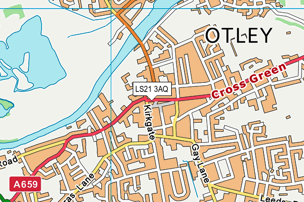 LS21 3AQ map - OS VectorMap District (Ordnance Survey)