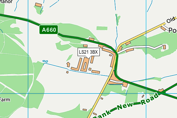 LS21 3BX map - OS VectorMap District (Ordnance Survey)