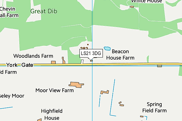 LS21 3DG map - OS VectorMap District (Ordnance Survey)