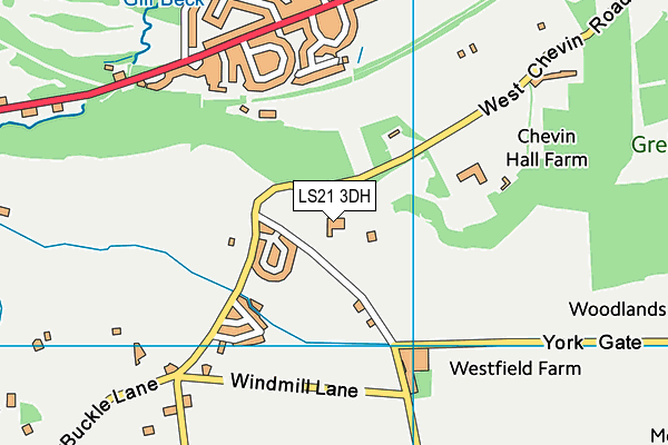 LS21 3DH map - OS VectorMap District (Ordnance Survey)