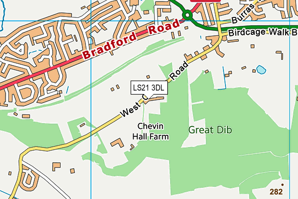 LS21 3DL map - OS VectorMap District (Ordnance Survey)