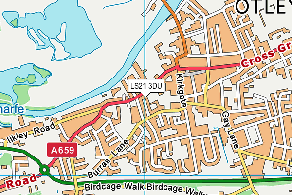 LS21 3DU map - OS VectorMap District (Ordnance Survey)