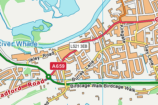 LS21 3EB map - OS VectorMap District (Ordnance Survey)