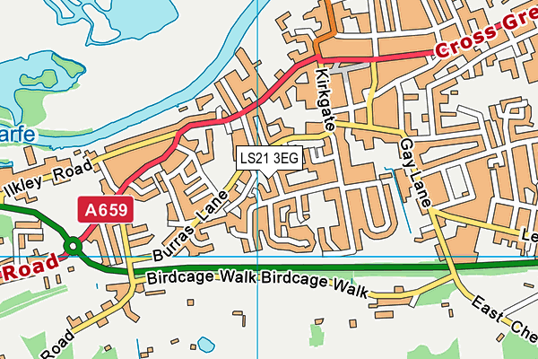 LS21 3EG map - OS VectorMap District (Ordnance Survey)